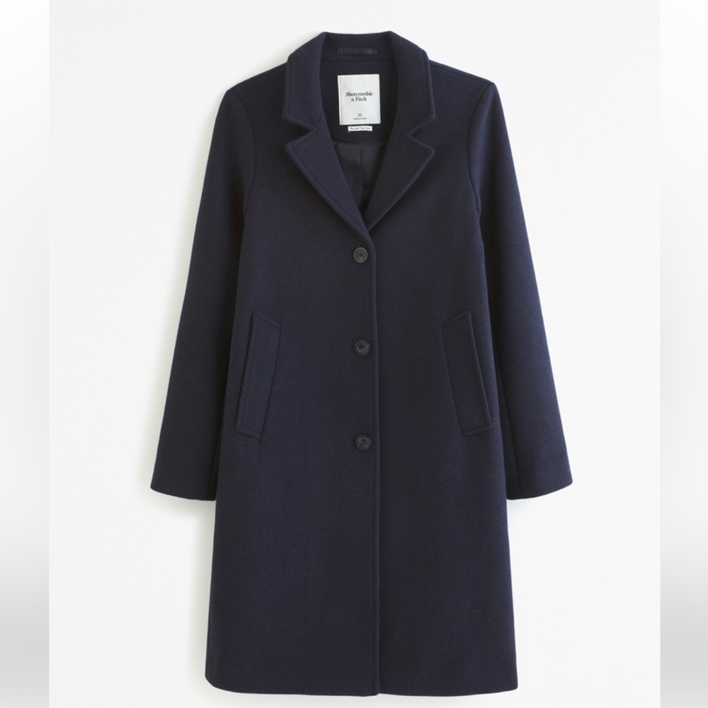 NWT A&F Wool Blend Dad Coat